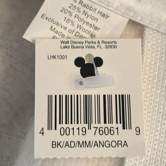 NEW Walt Disney World White Rabbit Fur Blend Mickey Mouse Bucket Hat - Adult - Picture 4 of 9